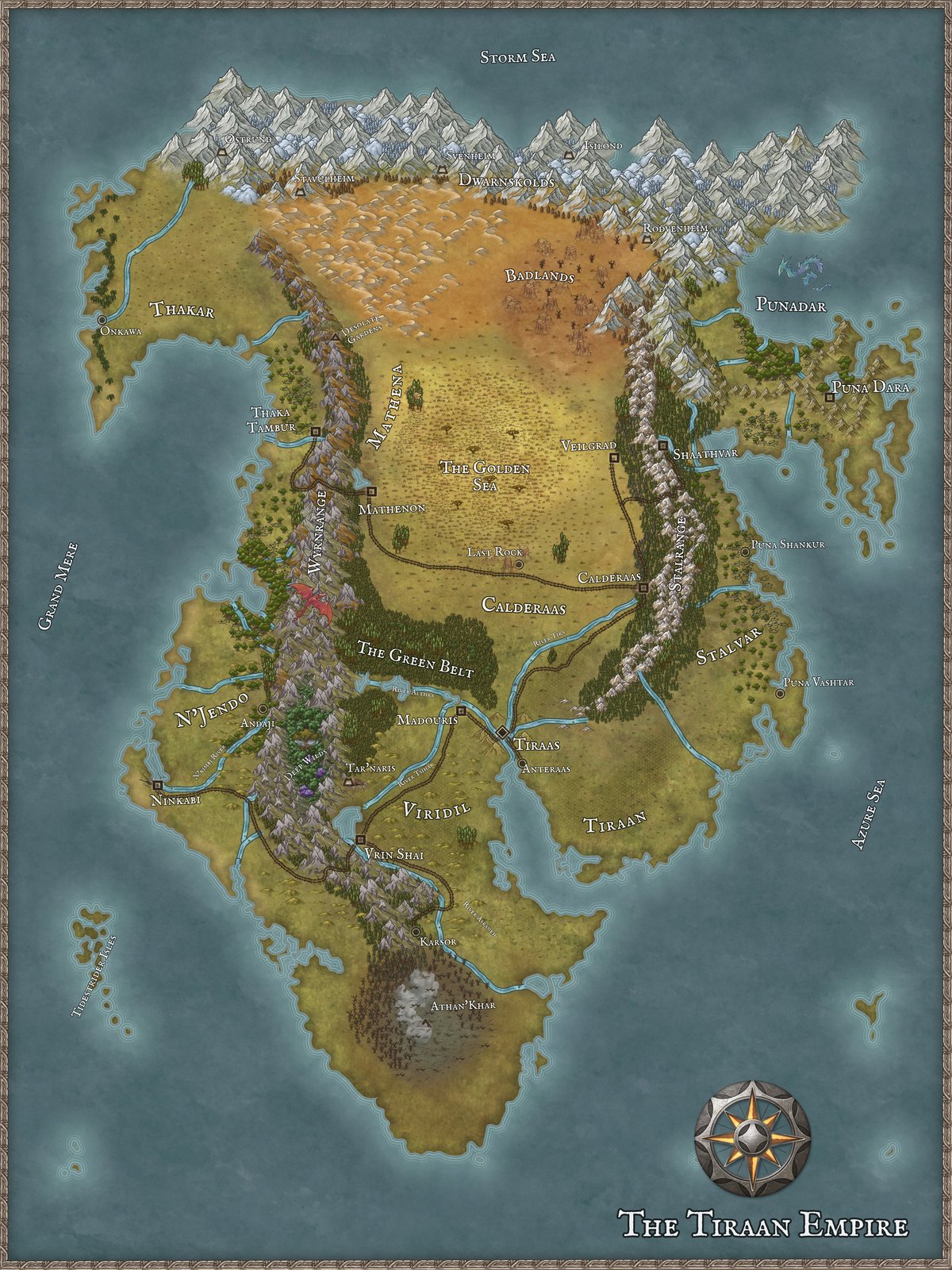 Tiraan Continent Map